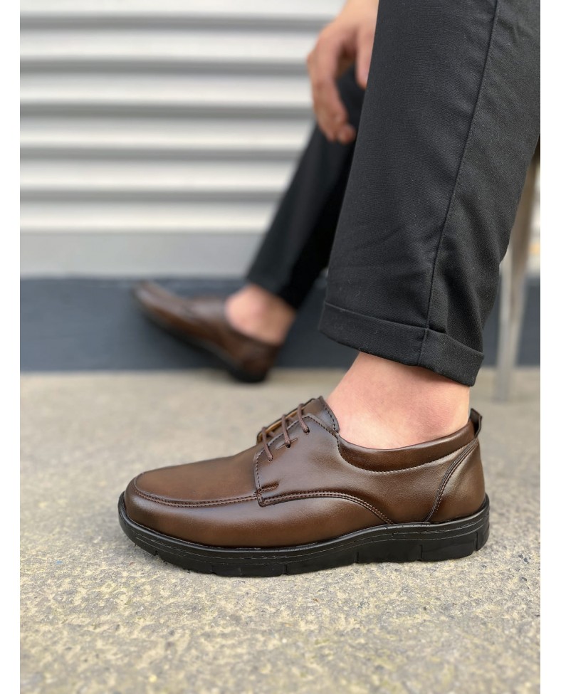 JY0510 Clasica Bağcıklı Cilt Erkek Günlük Klasik Ayakkabı CST - Kahverengi Somersan Giyim | Kadın, Erkek ve Çocuk Moda