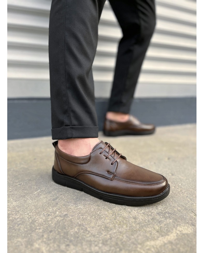 JY0510 Clasica Bağcıklı Cilt Erkek Günlük Klasik Ayakkabı CST - Kahverengi Somersan Giyim | Kadın, Erkek ve Çocuk Moda