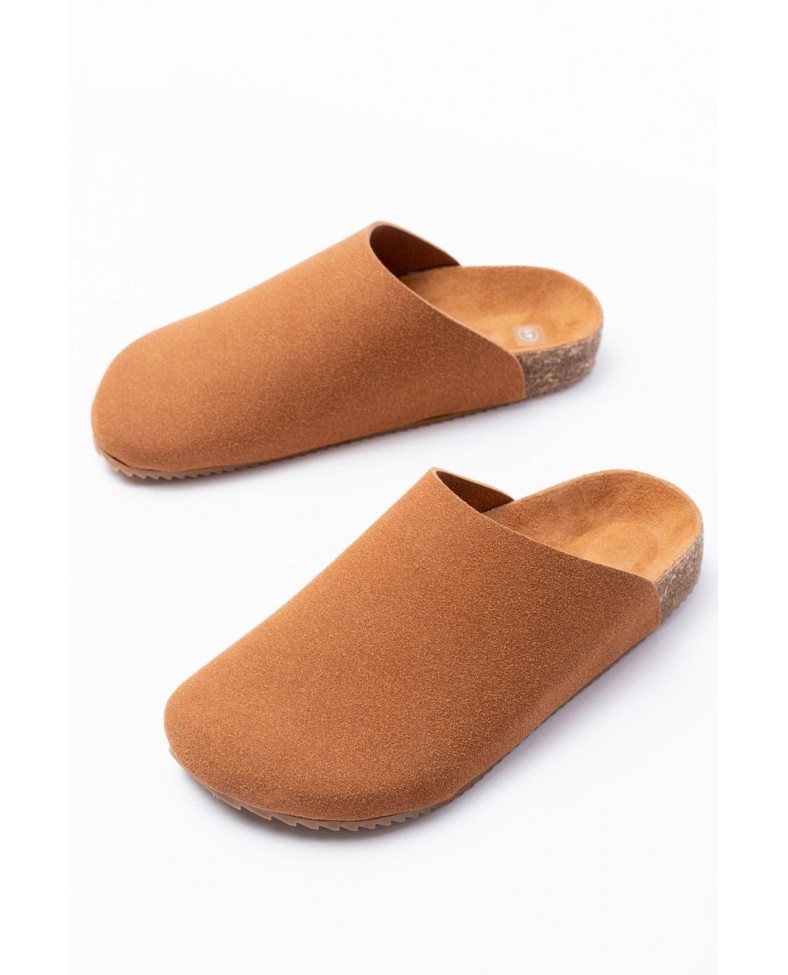 JY0556 Raven Bağcıksız Hakiki Süet Deri Erkek Günlük Mantar Taban Loafer Klasik Ayakkabı HDMT - Taba