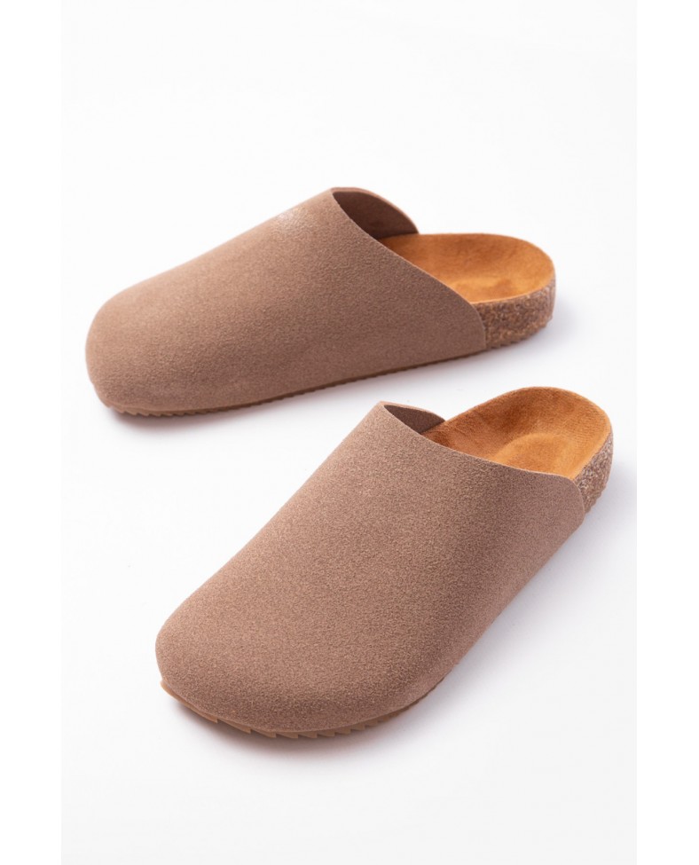 JY0556 Ravn Bağcıksız Hakiki Süet Deri Erkek Günlük Mantar Taban Loafer Klasik Ayakkabı HDMT - Bej