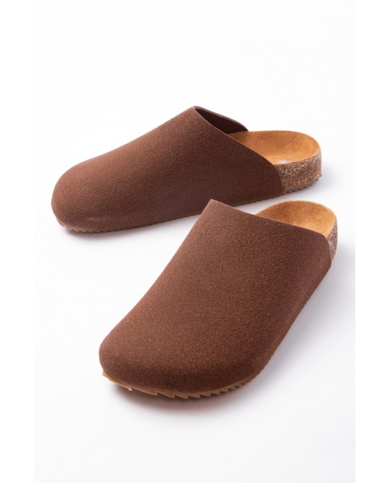 JY0556 Ravn Bağcıksız Hakiki Süet Deri Erkek Günlük Mantar Taban Loafer Klasik Ayakkabı HDMT - Kahve