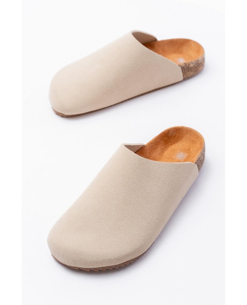 JY0556 Ravn Bağcıksız Hakiki Süet Deri Erkek Günlük Mantar Taban Loafer Klasik Ayakkabı HDMT - Krem