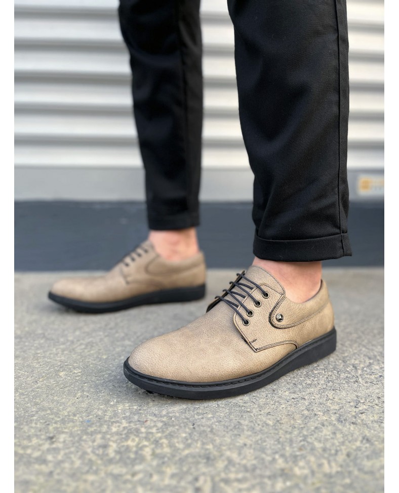 JY0610 Clasico Bağcıklı Cilt Erkek Günlük Klasik Ayakkabı CST - Gri Somersan Giyim | Kadın, Erkek ve Çocuk Moda