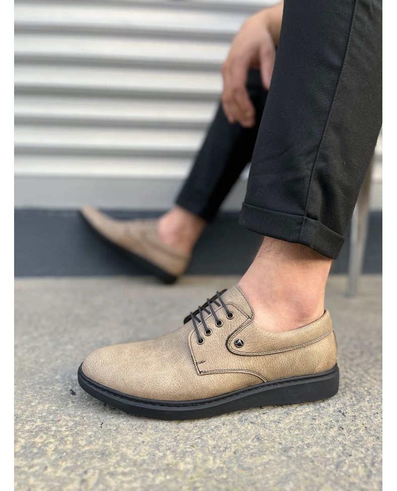 JY0610 Clasico Bağcıklı Cilt Erkek Günlük Klasik Ayakkabı CST - Gri Somersan Giyim | Kadın, Erkek ve Çocuk Moda