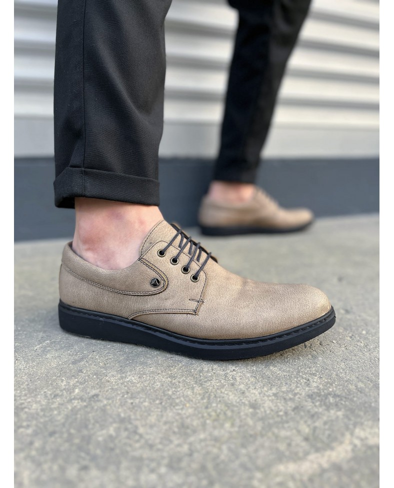 JY0610 Clasico Bağcıklı Cilt Erkek Günlük Klasik Ayakkabı CST - Gri Somersan Giyim | Kadın, Erkek ve Çocuk Moda