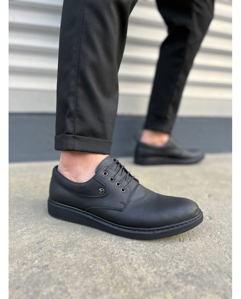 JY0610 Clasico Bağcıklı Cilt Erkek Günlük Klasik Ayakkabı CST - Mat Siyah Somersan Giyim | Kadın, Erkek ve Çocuk Moda
