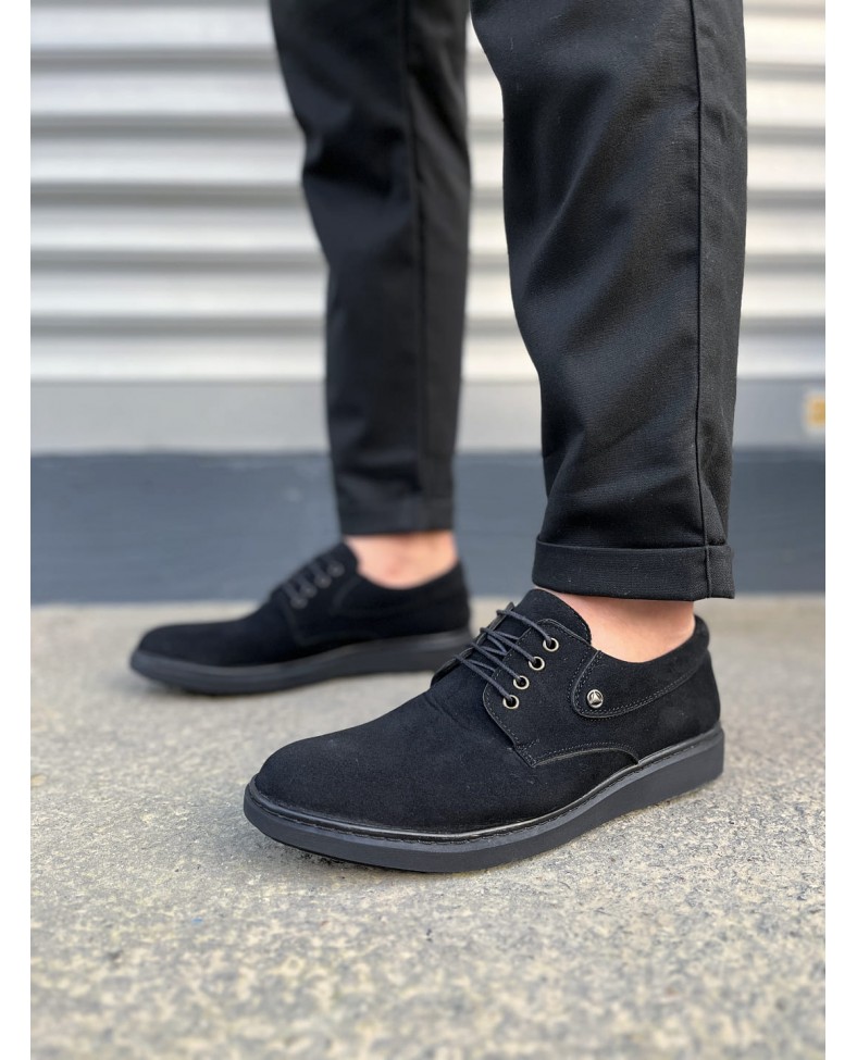 JY0610 Clasico Bağcıklı Süet Erkek Günlük Klasik Ayakkabı SST - Siyah Somersan Giyim | Kadın, Erkek ve Çocuk Moda