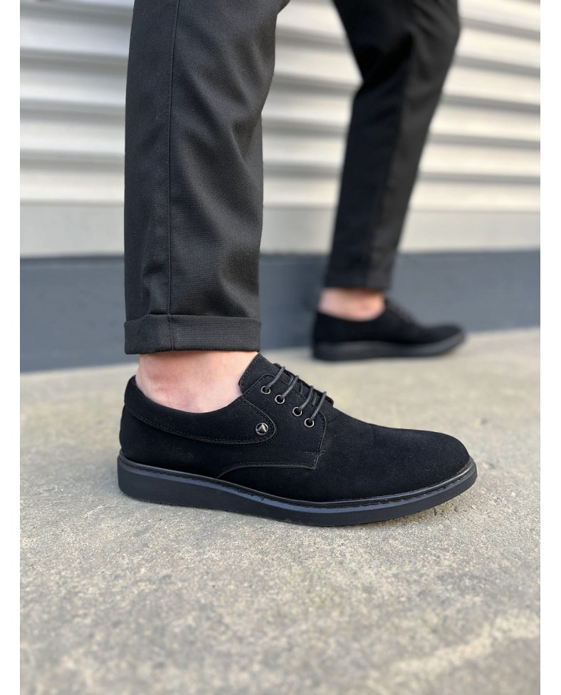 JY0610 Clasico Bağcıklı Süet Erkek Günlük Klasik Ayakkabı SST - Siyah Somersan Giyim | Kadın, Erkek ve Çocuk Moda