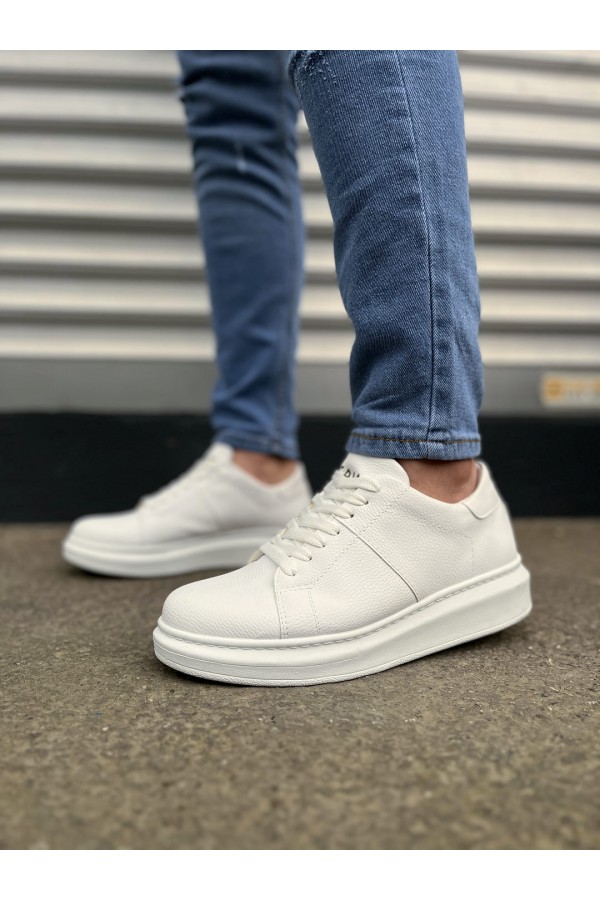 JY151 Boost Bağcıklı Cilt Erkek Günlük Sneaker Ayakkabı CBT - Beyaz