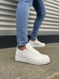 JY152 Cool Bağcıklı Cilt Erkek Günlük Spor Klasik Ayakkabı CBT - Beyaz Somersan Giyim | Kadın, Erkek ve Çocuk Moda