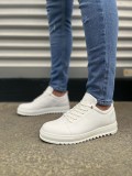 JY152 Cool Bağcıklı Cilt Erkek Günlük Spor Klasik Ayakkabı CBT - Beyaz Somersan Giyim | Kadın, Erkek ve Çocuk Moda
