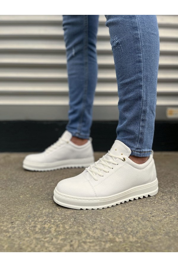 JY152 Cool Bağcıklı Cilt Erkek Günlük Spor Klasik Ayakkabı CBT - Beyaz