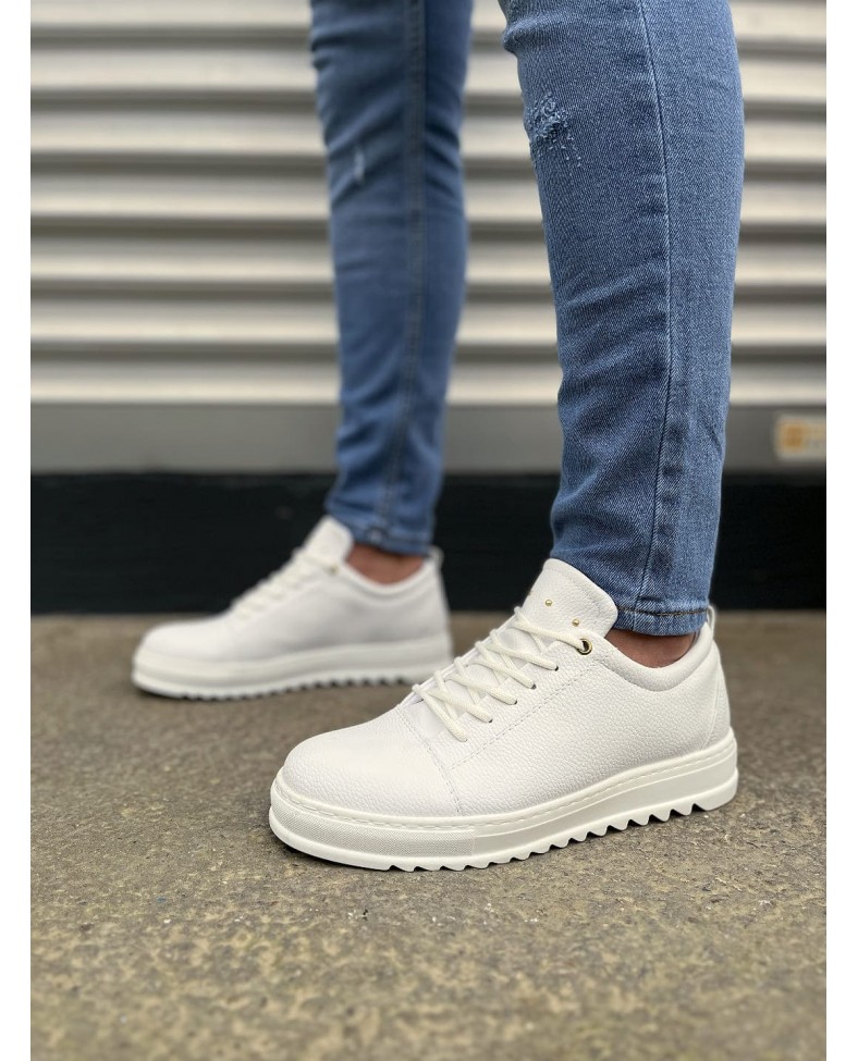 JY152 Cool Bağcıklı Cilt Erkek Günlük Spor Klasik Ayakkabı CBT - Beyaz Somersan Giyim | Kadın, Erkek ve Çocuk Moda