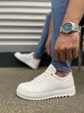 JY152 Cool Bağcıklı Cilt Erkek Günlük Spor Klasik Ayakkabı CBT - Beyaz Somersan Giyim | Kadın, Erkek ve Çocuk Moda