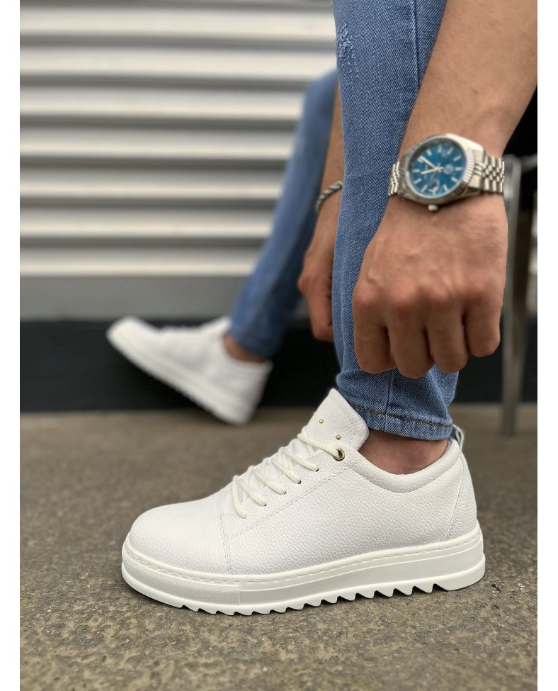 JY152 Cool Bağcıklı Cilt Erkek Günlük Spor Klasik Ayakkabı CBT - Beyaz Somersan Giyim | Kadın, Erkek ve Çocuk Moda