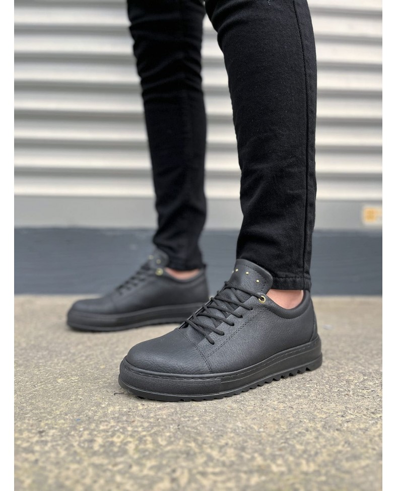 JY152 Cool Bağcıklı Cilt Erkek Günlük Spor Klasik Ayakkabı CST - Siyah Somersan Giyim | Kadın, Erkek ve Çocuk Moda