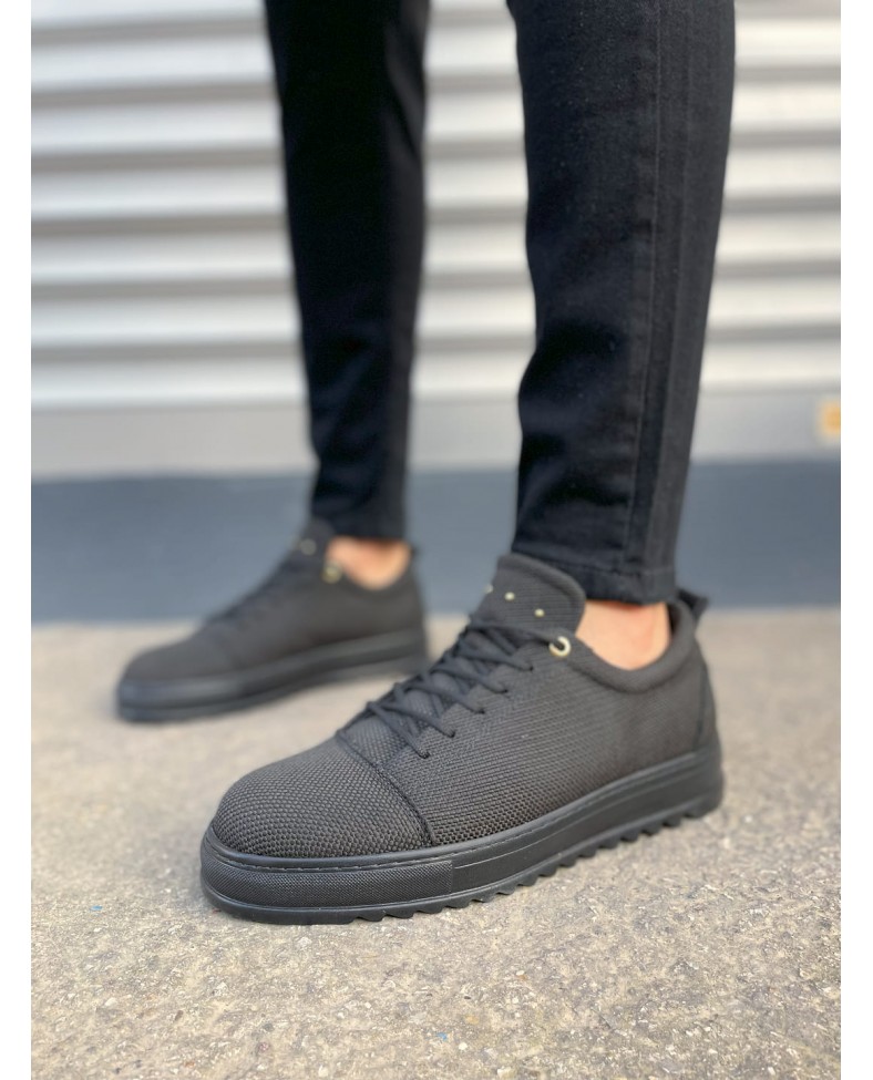 JY152 Cool Bağcıklı Keten Erkek Günlük Spor Klasik Ayakkabı KST - Siyah