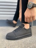 JY152 Cool Bağcıklı Keten Erkek Günlük Spor Klasik Ayakkabı KST - Siyah