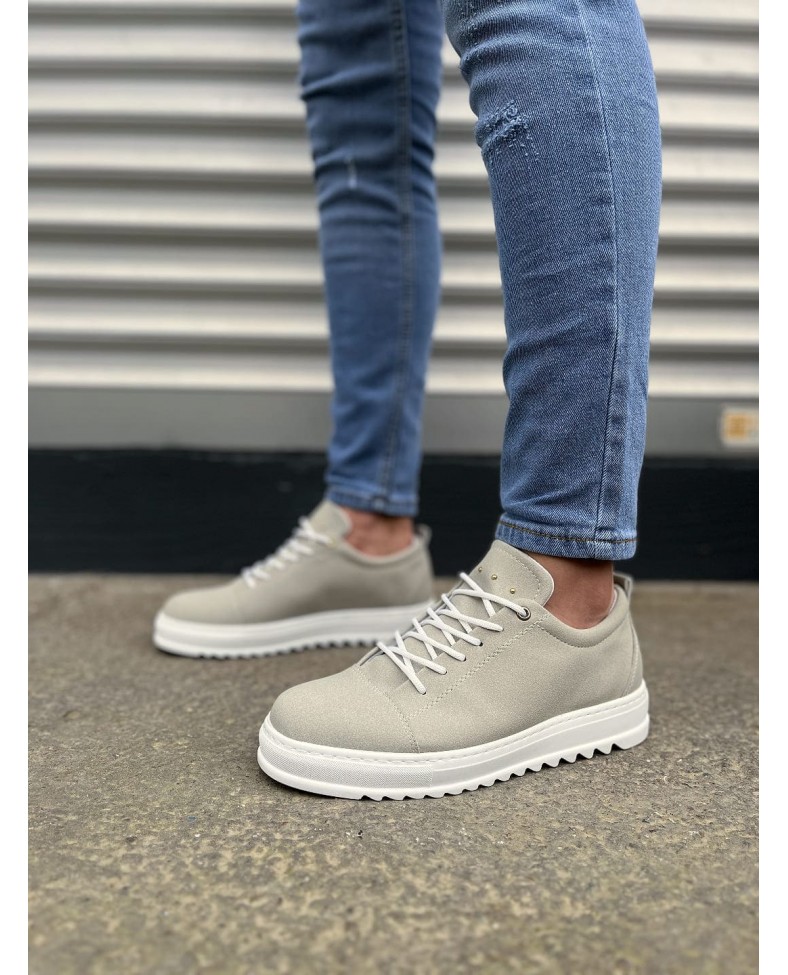 JY152 Cool Bağcıklı Süet Erkek Günlük Spor Klasik Ayakkabı SBT - Gri