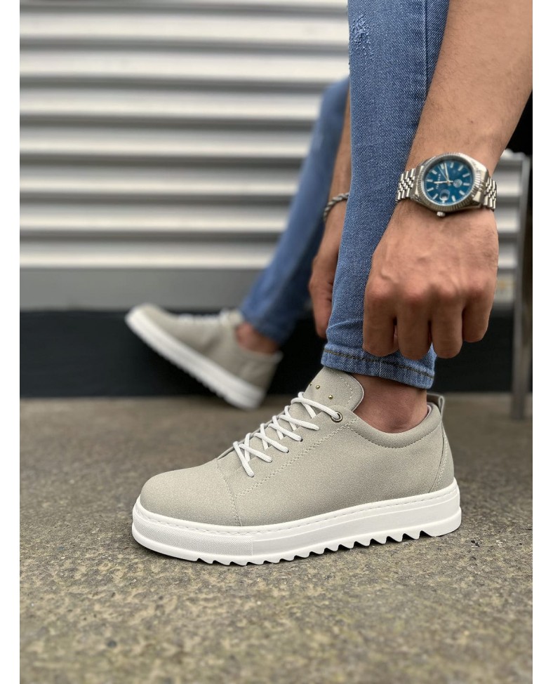 JY152 Cool Bağcıklı Süet Erkek Günlük Spor Klasik Ayakkabı SBT - Gri