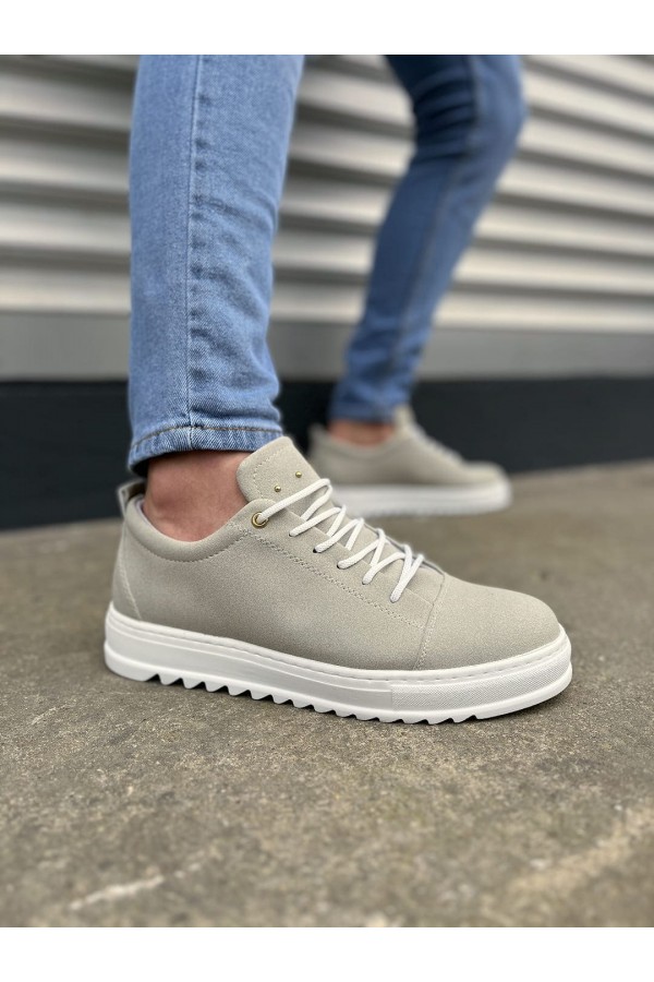 JY152 Cool Bağcıklı Süet Erkek Günlük Spor Klasik Ayakkabı SBT - Gri