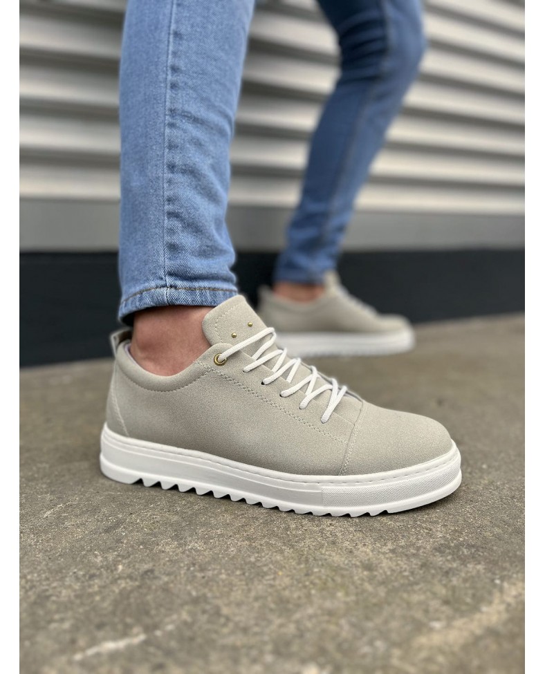 JY152 Cool Bağcıklı Süet Erkek Günlük Spor Klasik Ayakkabı SBT - Gri