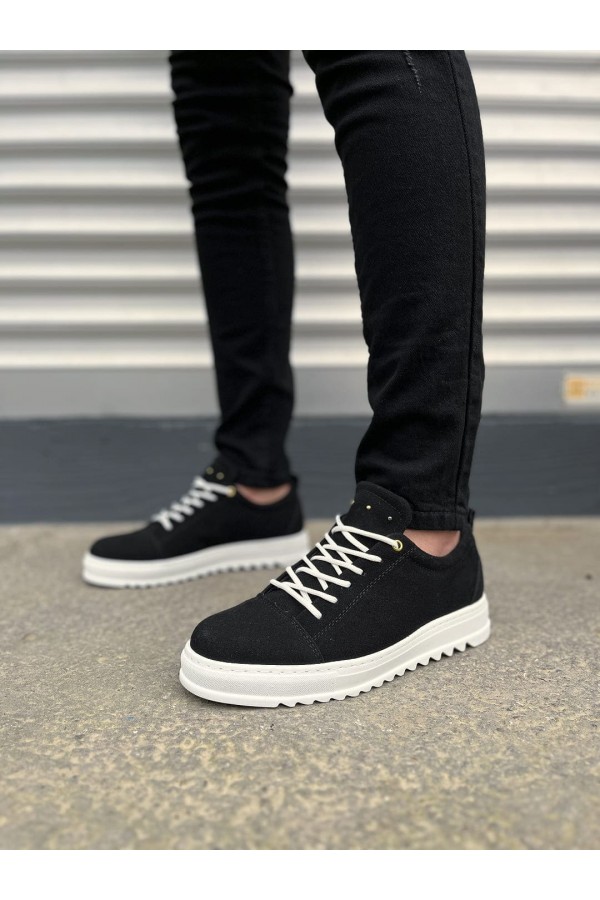 JY152 Cool Bağcıklı Süet Erkek Günlük Spor Klasik Ayakkabı SBT - Siyah