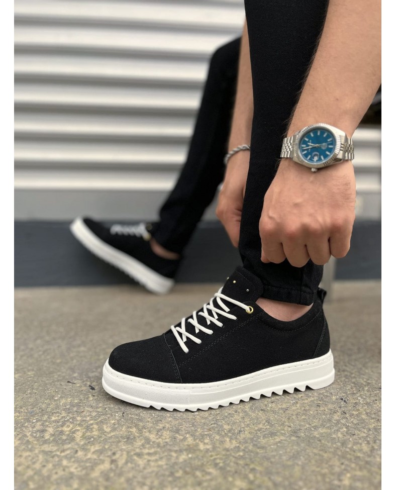 JY152 Cool Bağcıklı Süet Erkek Günlük Spor Klasik Ayakkabı SBT - Siyah Somersan Giyim | Kadın, Erkek ve Çocuk Moda