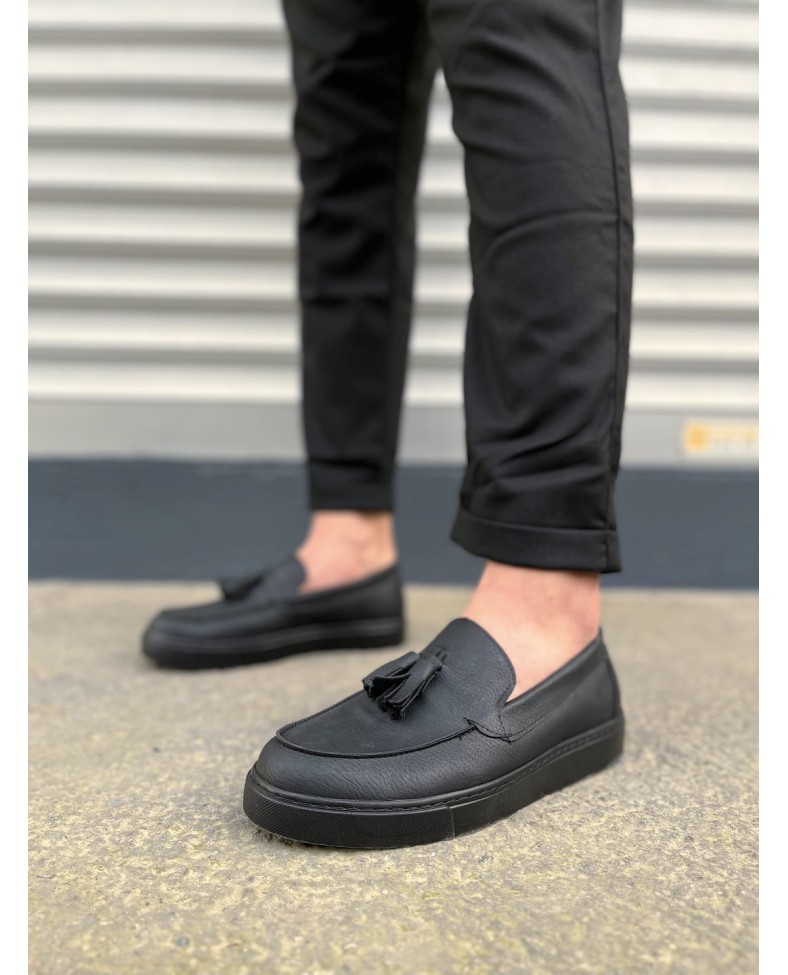 JY153 Bloom Bağcıksız Püsküllü Cilt Erkek Günlük Spor Klasik Ayakkabı CST - Siyah Somersan Giyim | Kadın, Erkek ve Çocuk Moda