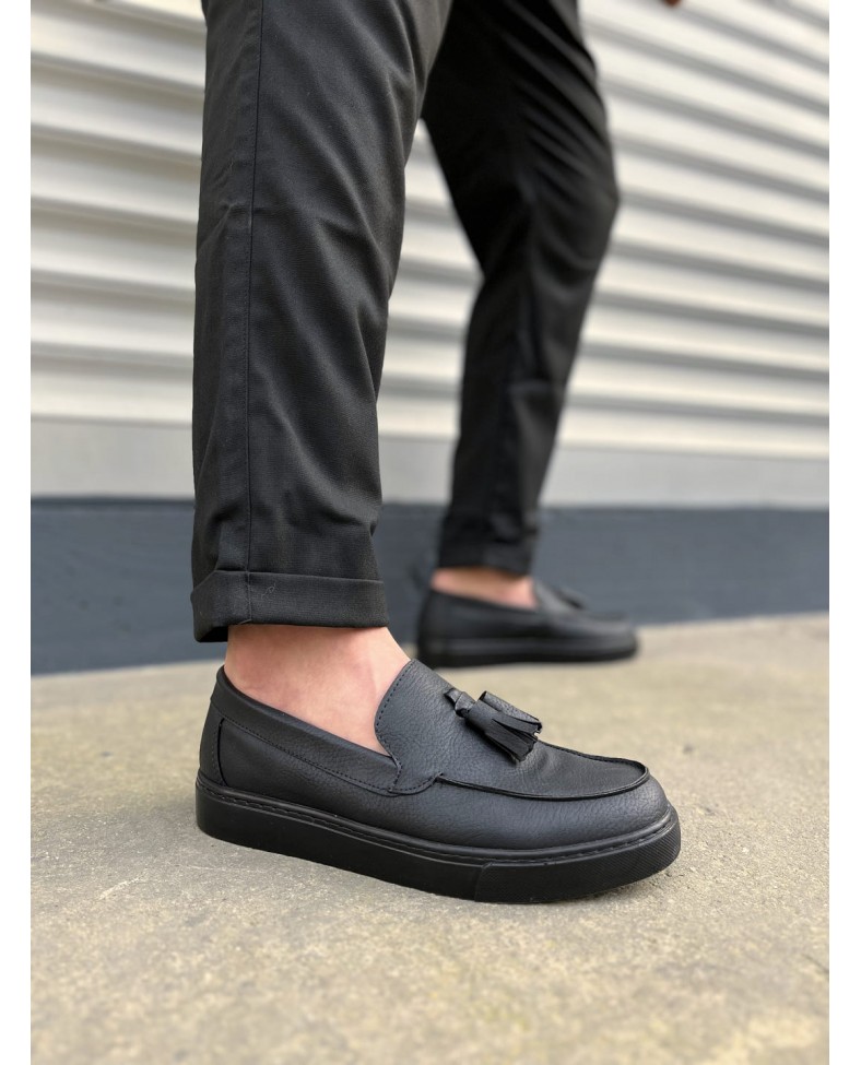 JY153 Bloom Bağcıksız Püsküllü Cilt Erkek Günlük Spor Klasik Ayakkabı CST - Siyah Somersan Giyim | Kadın, Erkek ve Çocuk Moda