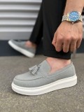 JY154 Blaze Bağcıksız Püsküllü Süet Erkek Günlük Spor Klasik Ayakkabı SBT - Gri Somersan Giyim | Kadın, Erkek ve Çocuk Moda