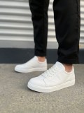 JY165 Elite Bağcıklı Cilt Erkek Günlük Sneaker Ayakkabı CBT - Beyaz