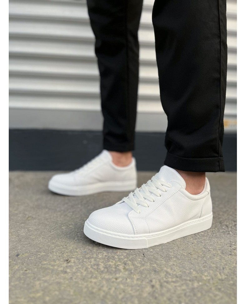 JY165 Elite Bağcıklı Cilt Erkek Günlük Sneaker Ayakkabı CBT - Beyaz