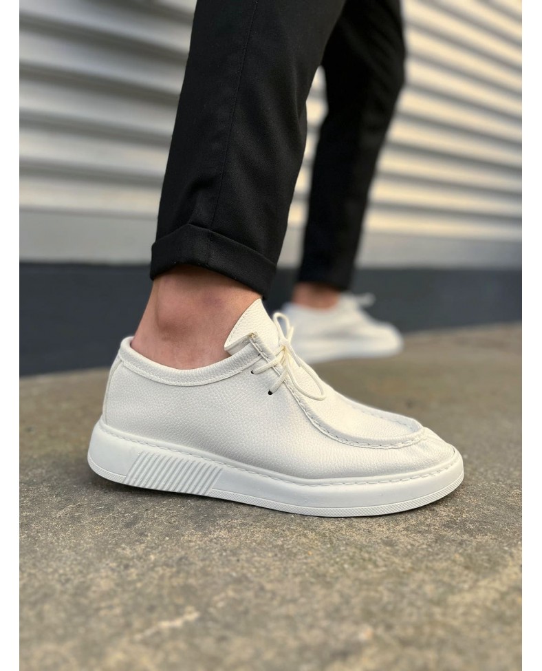 JY170 Tornado Bağcıklı Cilt Erkek Günlük Spor Klasik Ayakkabı CBT - Beyaz Somersan Giyim | Kadın, Erkek ve Çocuk Moda