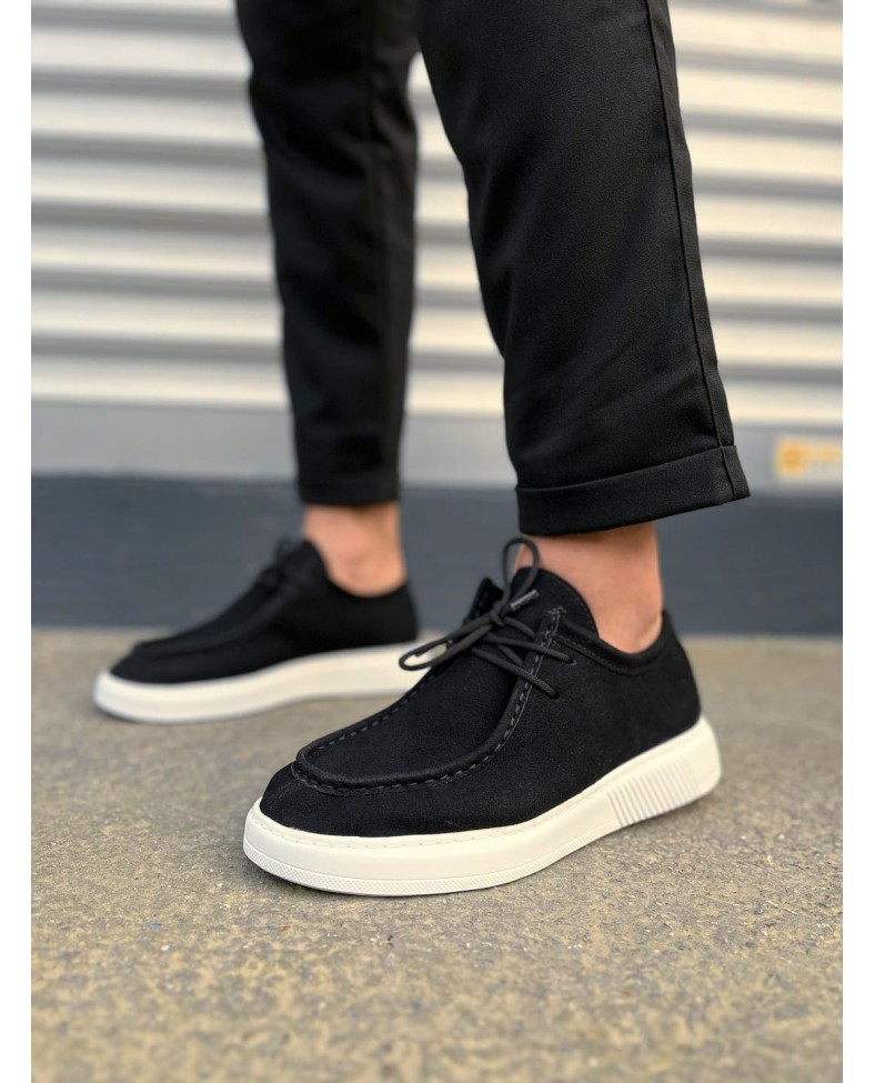 JY170 Tornado Bağcıklı Süet Erkek Günlük Spor Klasik Ayakkabı SBT - Siyah Somersan Giyim | Kadın, Erkek ve Çocuk Moda