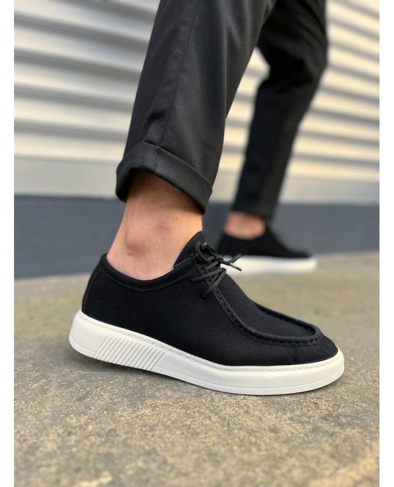 JY170 Tornado Bağcıklı Süet Erkek Günlük Spor Klasik Ayakkabı SBT - Siyah Somersan Giyim | Kadın, Erkek ve Çocuk Moda