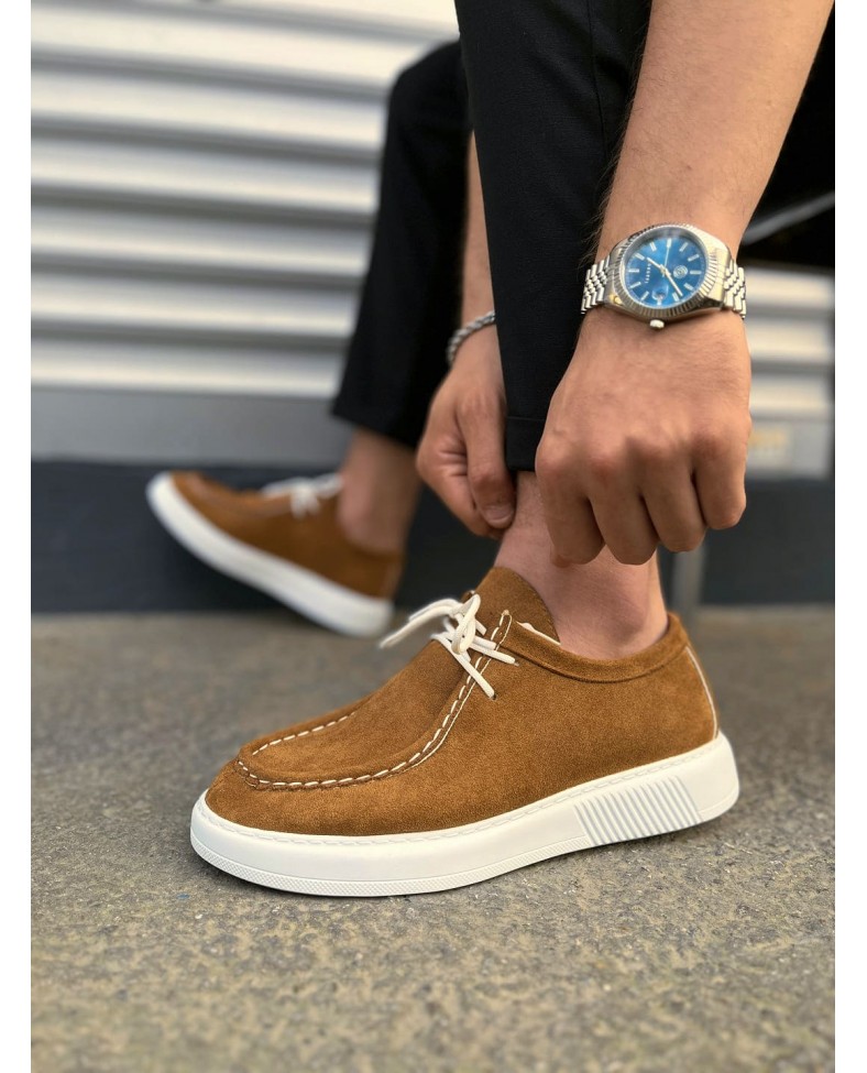 JY170 Tornado Bağcıklı Süet Erkek Günlük Spor Klasik Ayakkabı SBT - Taba Somersan Giyim | Kadın, Erkek ve Çocuk Moda