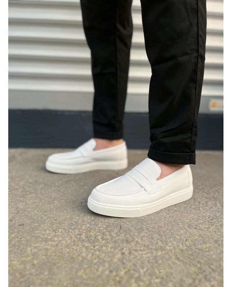 JY180 Estilo X Bağcıksız Cilt Erkek Günlük Spor Klasik Ayakkabı CBT - Beyaz Somersan Giyim | Kadın, Erkek ve Çocuk Moda