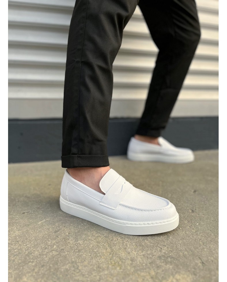 JY180 Estilo X Bağcıksız Cilt Erkek Günlük Spor Klasik Ayakkabı CBT - Beyaz Somersan Giyim | Kadın, Erkek ve Çocuk Moda