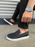 JY180 Estilo X Bağcıksız Cilt Erkek Günlük Spor Klasik Ayakkabı CBT - Siyah Somersan Giyim | Kadın, Erkek ve Çocuk Moda