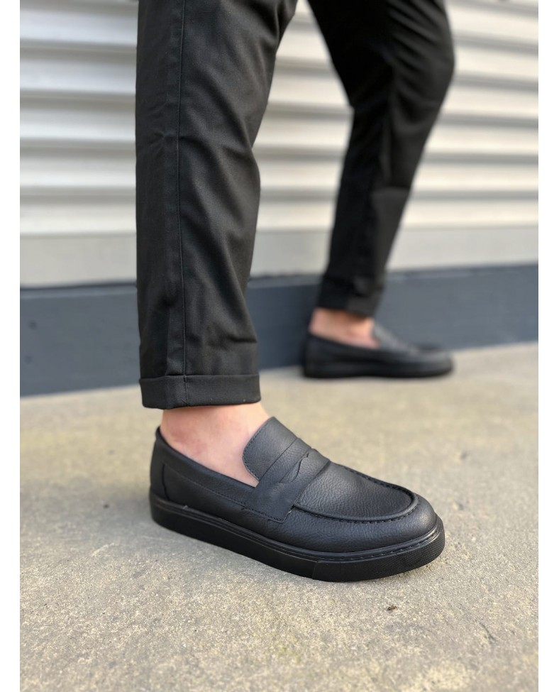 JY180 Estilo X Bağcıksız Cilt Erkek Günlük Spor Klasik Ayakkabı CST - Siyah Somersan Giyim | Kadın, Erkek ve Çocuk Moda