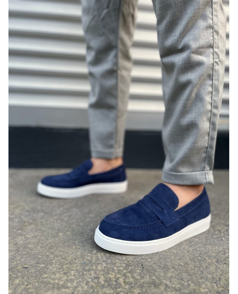 JY180 Estilo X Bağcıksız Süet Erkek Günlük Spor Klasik Ayakkabı SBT - Lacivert Somersan Giyim | Kadın, Erkek ve Çocuk Moda