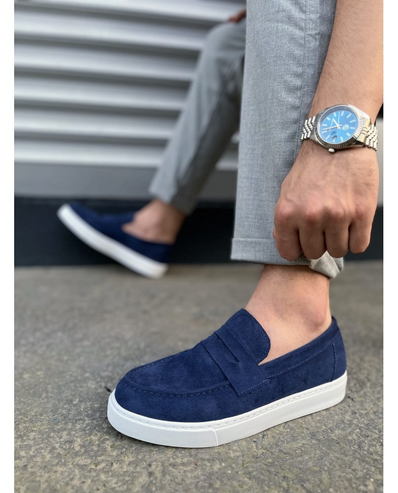 JY180 Estilo X Bağcıksız Süet Erkek Günlük Spor Klasik Ayakkabı SBT - Lacivert Somersan Giyim | Kadın, Erkek ve Çocuk Moda