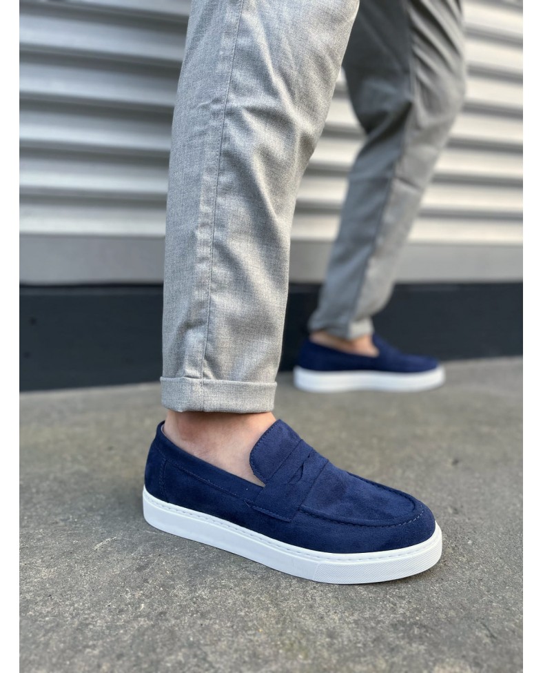 JY180 Estilo X Bağcıksız Süet Erkek Günlük Spor Klasik Ayakkabı SBT - Lacivert Somersan Giyim | Kadın, Erkek ve Çocuk Moda