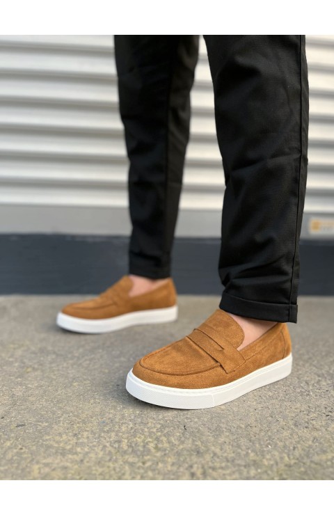 JY180 Estilo X Bağcıksız Süet Erkek Günlük Spor Klasik Ayakkabı SBT - Taba