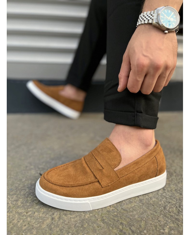 JY180 Estilo X Bağcıksız Süet Erkek Günlük Spor Klasik Ayakkabı SBT - Taba Somersan Giyim | Kadın, Erkek ve Çocuk Moda