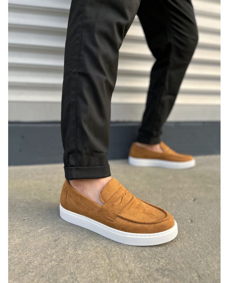 JY180 Estilo X Bağcıksız Süet Erkek Günlük Spor Klasik Ayakkabı SBT - Taba Somersan Giyim | Kadın, Erkek ve Çocuk Moda