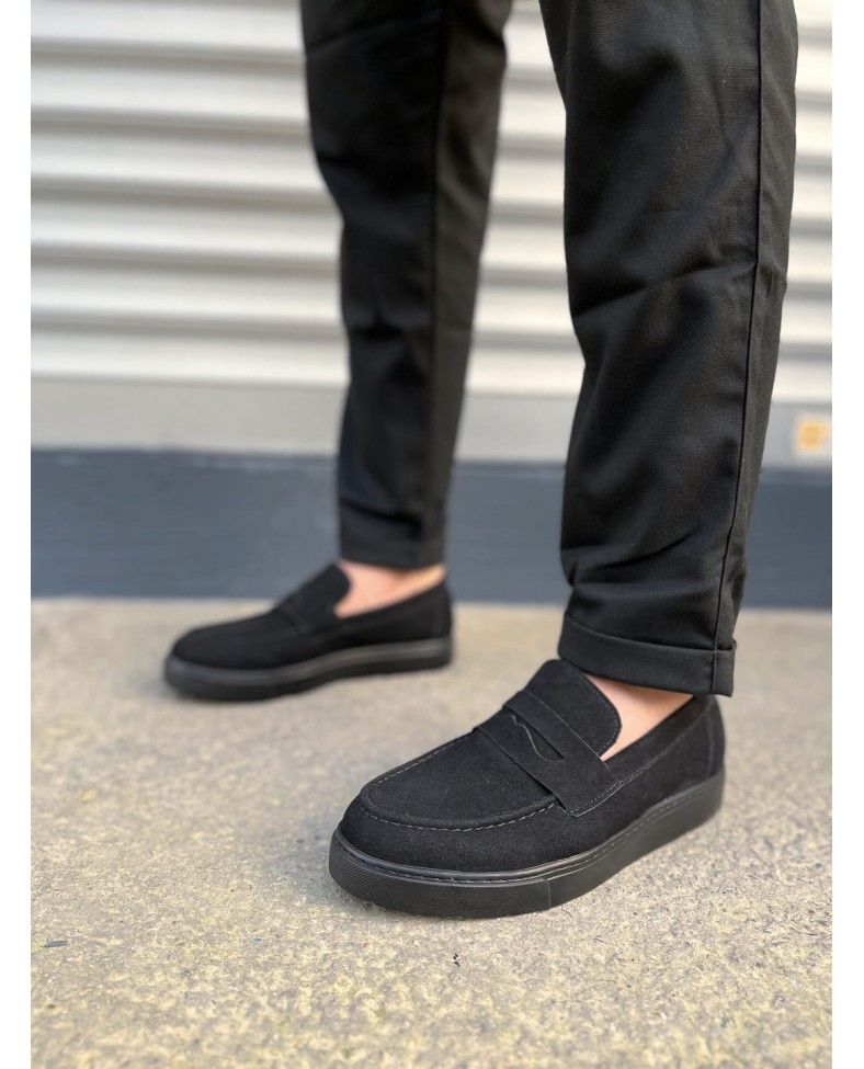 JY180 Estilo X Bağcıksız Süet Erkek Günlük Spor Klasik Ayakkabı SST - Siyah Somersan Giyim | Kadın, Erkek ve Çocuk Moda