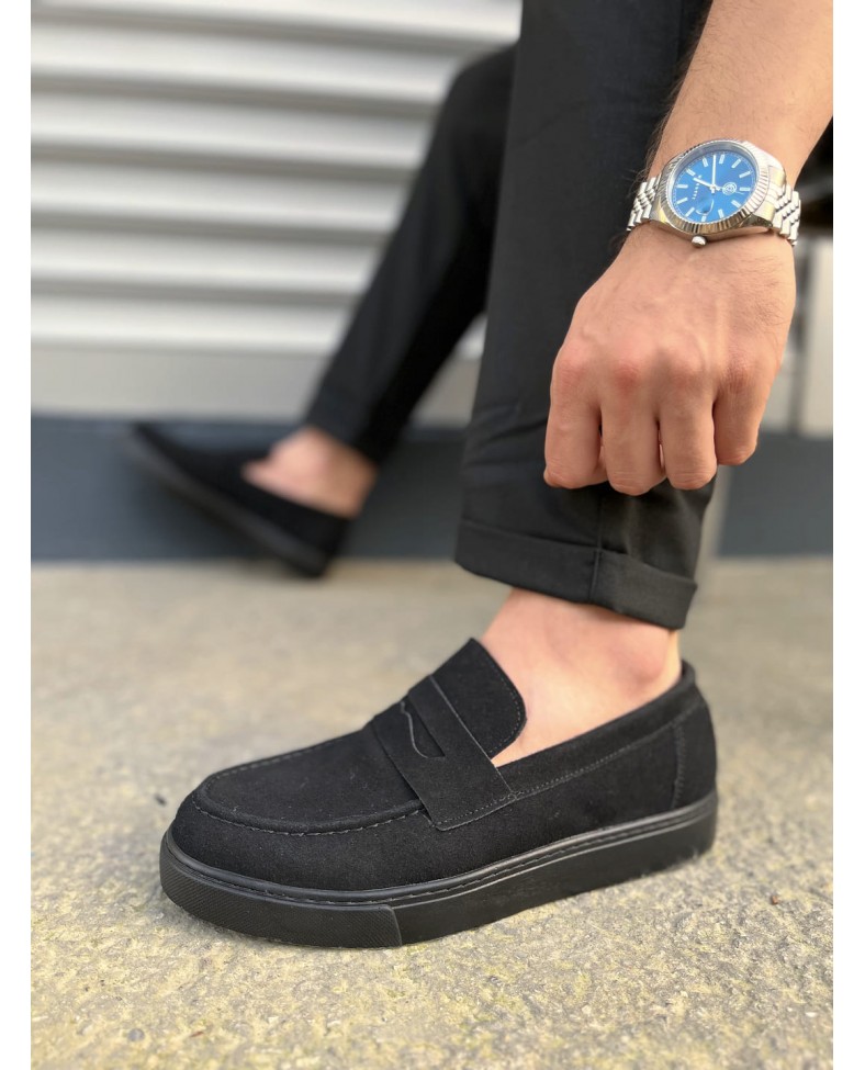 JY180 Estilo X Bağcıksız Süet Erkek Günlük Spor Klasik Ayakkabı SST - Siyah Somersan Giyim | Kadın, Erkek ve Çocuk Moda