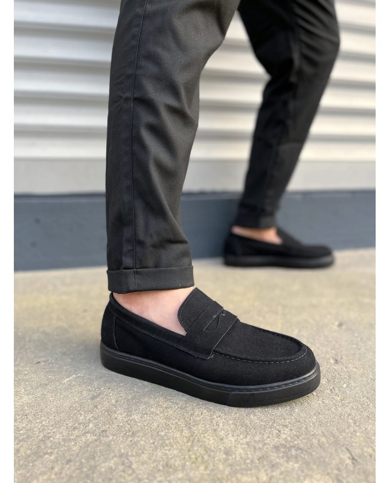 JY180 Estilo X Bağcıksız Süet Erkek Günlük Spor Klasik Ayakkabı SST - Siyah Somersan Giyim | Kadın, Erkek ve Çocuk Moda